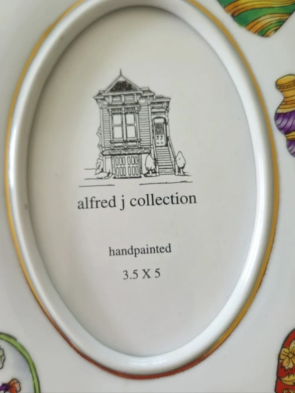 HAND PAINTED CERAMIC PICTURE FRAME A J COLLECTION NEW